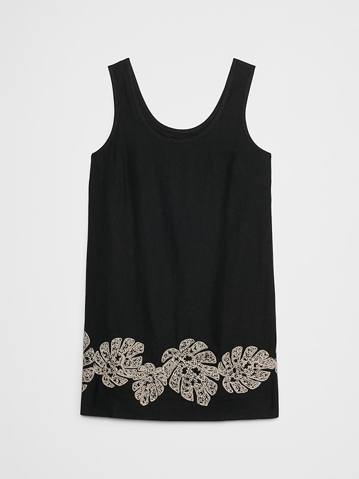 Linen-Blend Embroidered Mini Dress | Banana Republic Factory