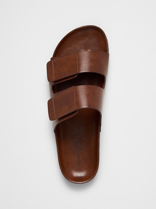サンダル・ミュール Vegan leather double strap sandals black Vegan Leather Double Strap Sandal | Banana Republic Factory