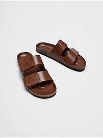 Vegan Leather Double Strap Sandal
