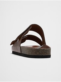 Vegan Leather Double Strap Sandal