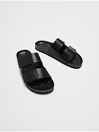 Vegan Leather Double Strap Sandal