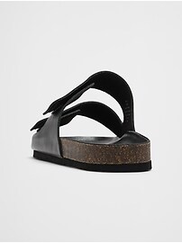Vegan Leather Double Strap Sandal