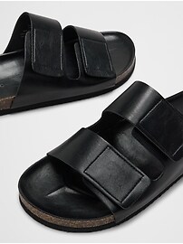 Vegan Leather Double Strap Sandal