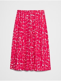 Poplin Pleated Midi Skirt