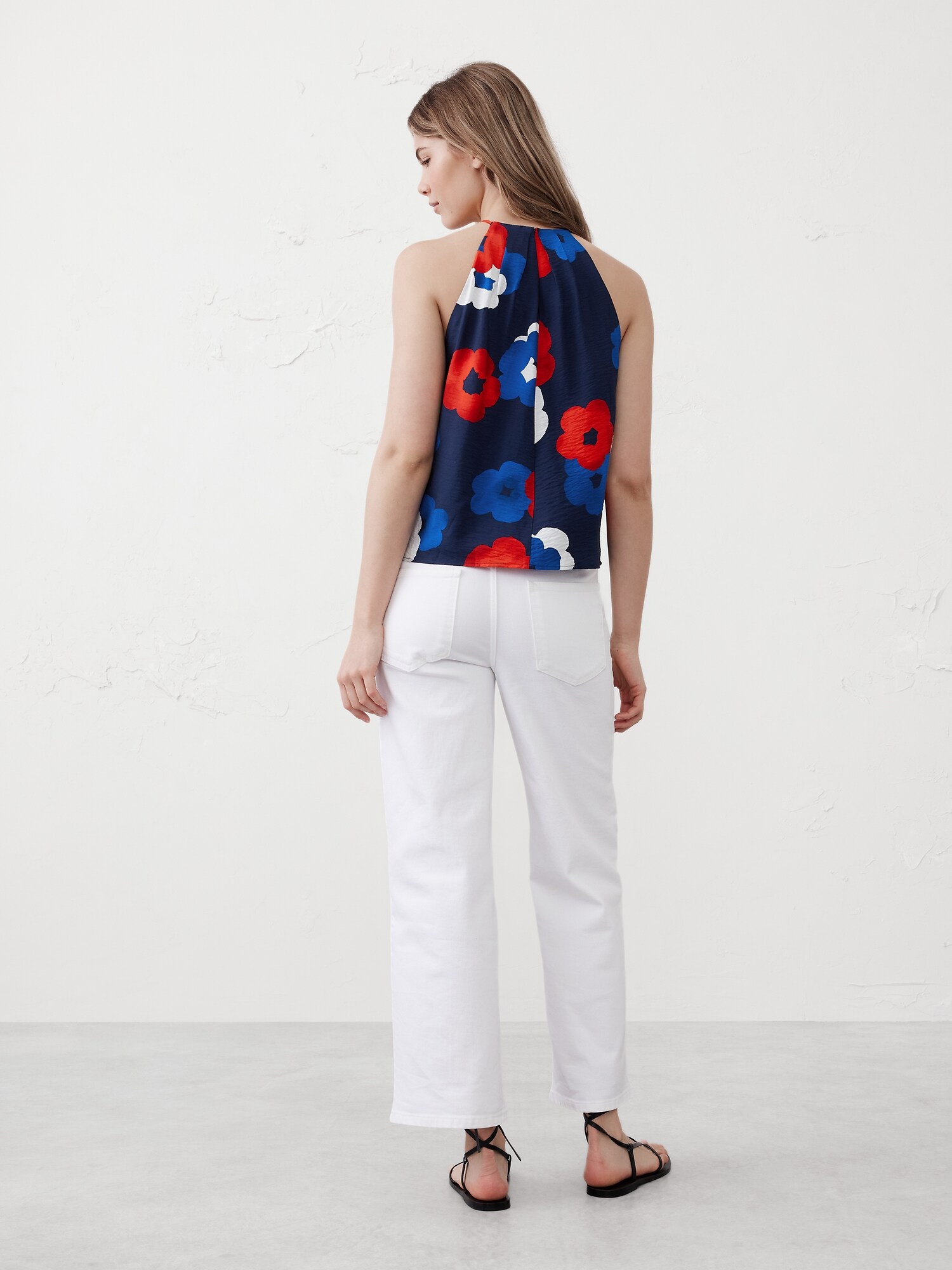 Cut-In Pleated Halter Top