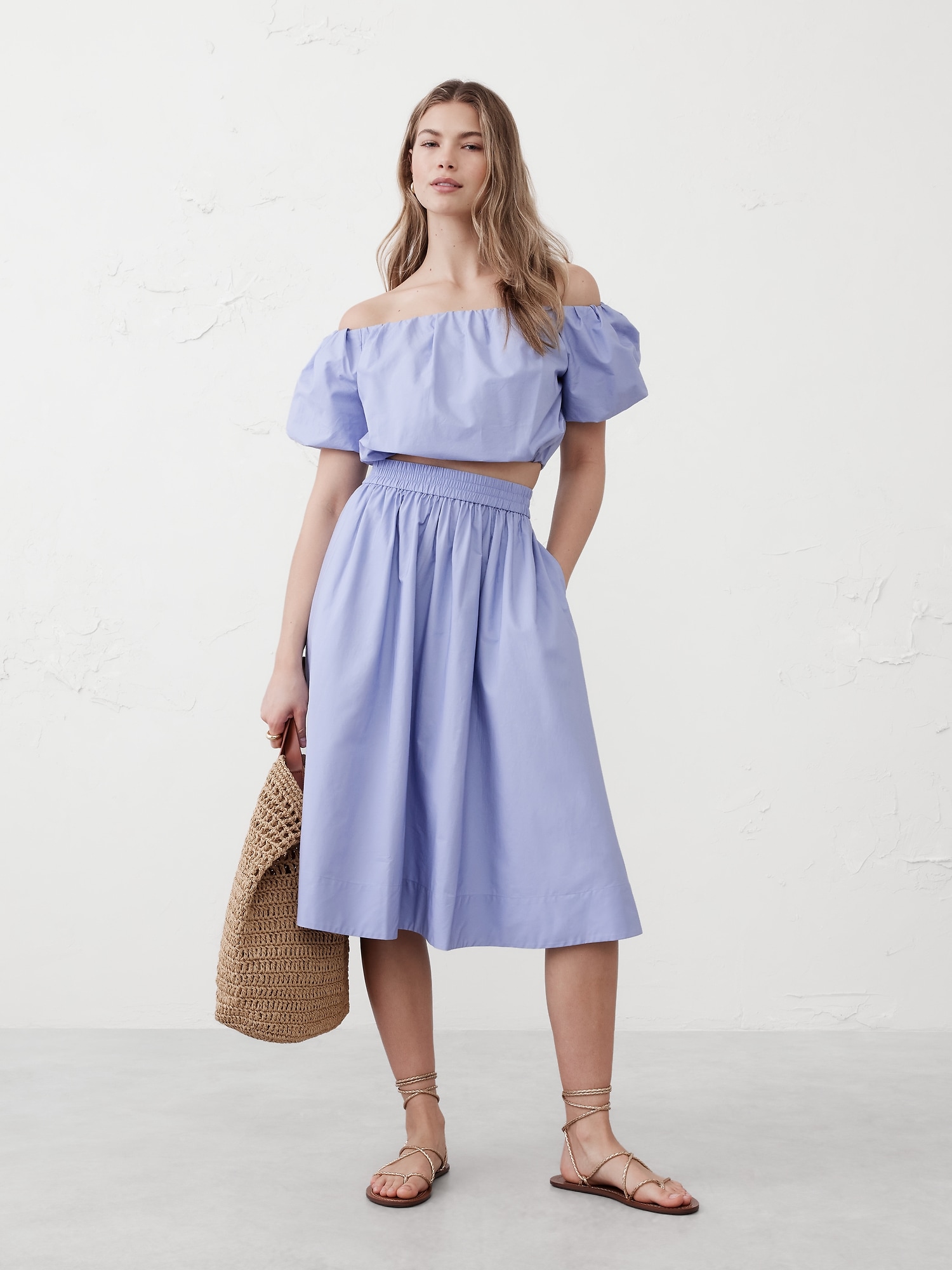 Poplin Midi Skirt