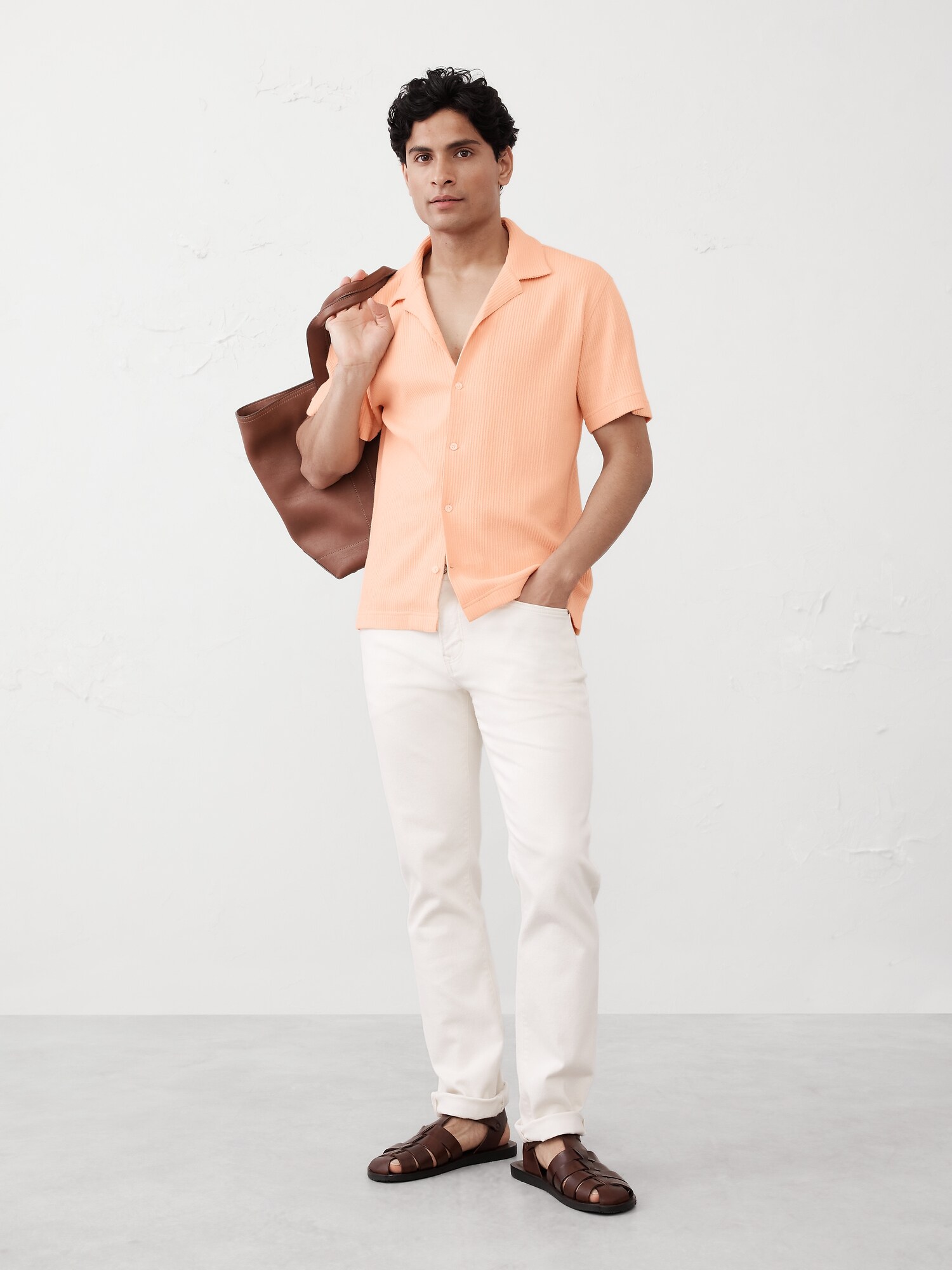 Crinkle Ribbed Polo