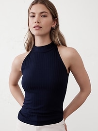 Wide Ribbed Halter Top | Banana Republic Factory