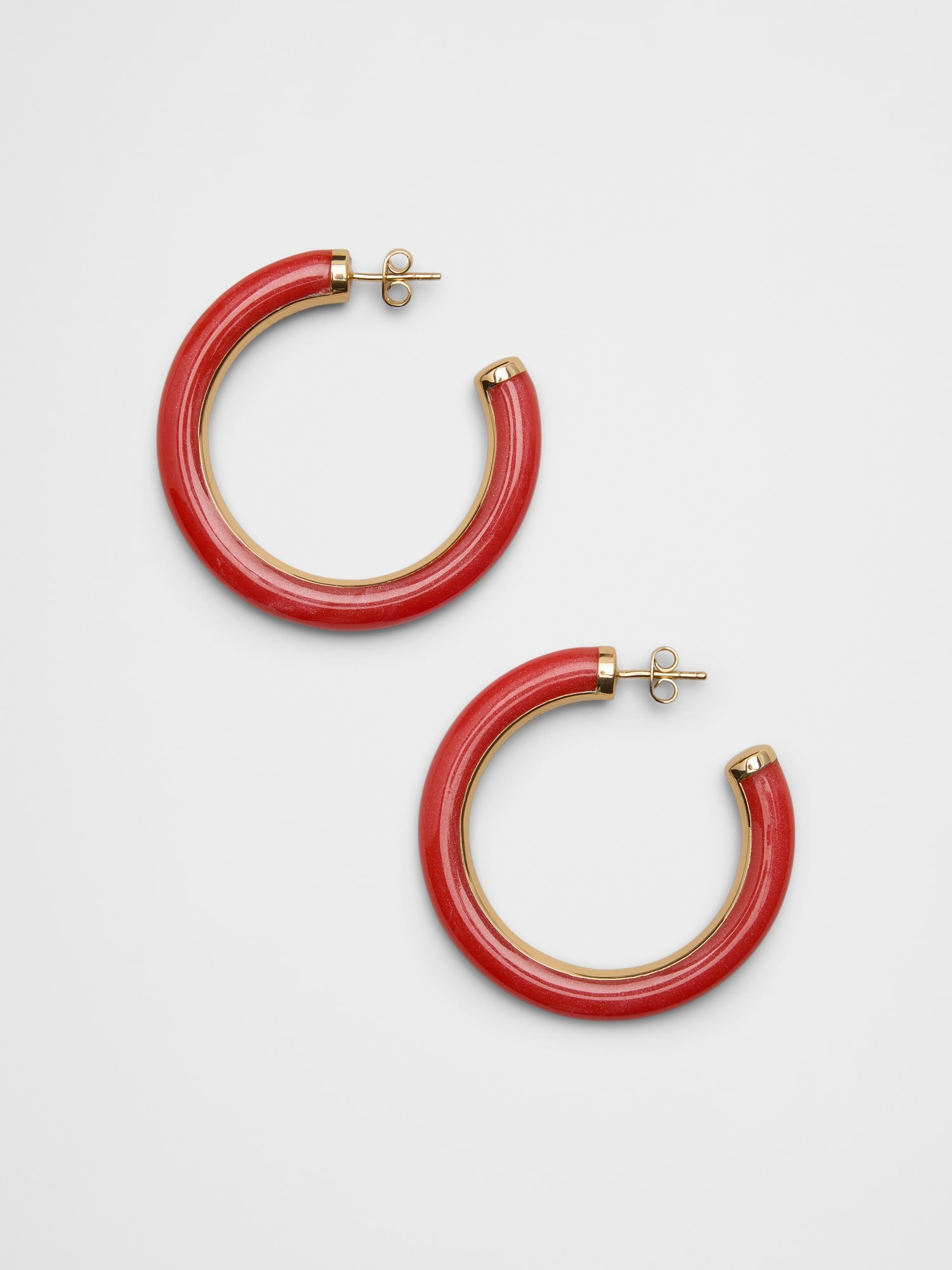 Resin Metal Hoop Earrings