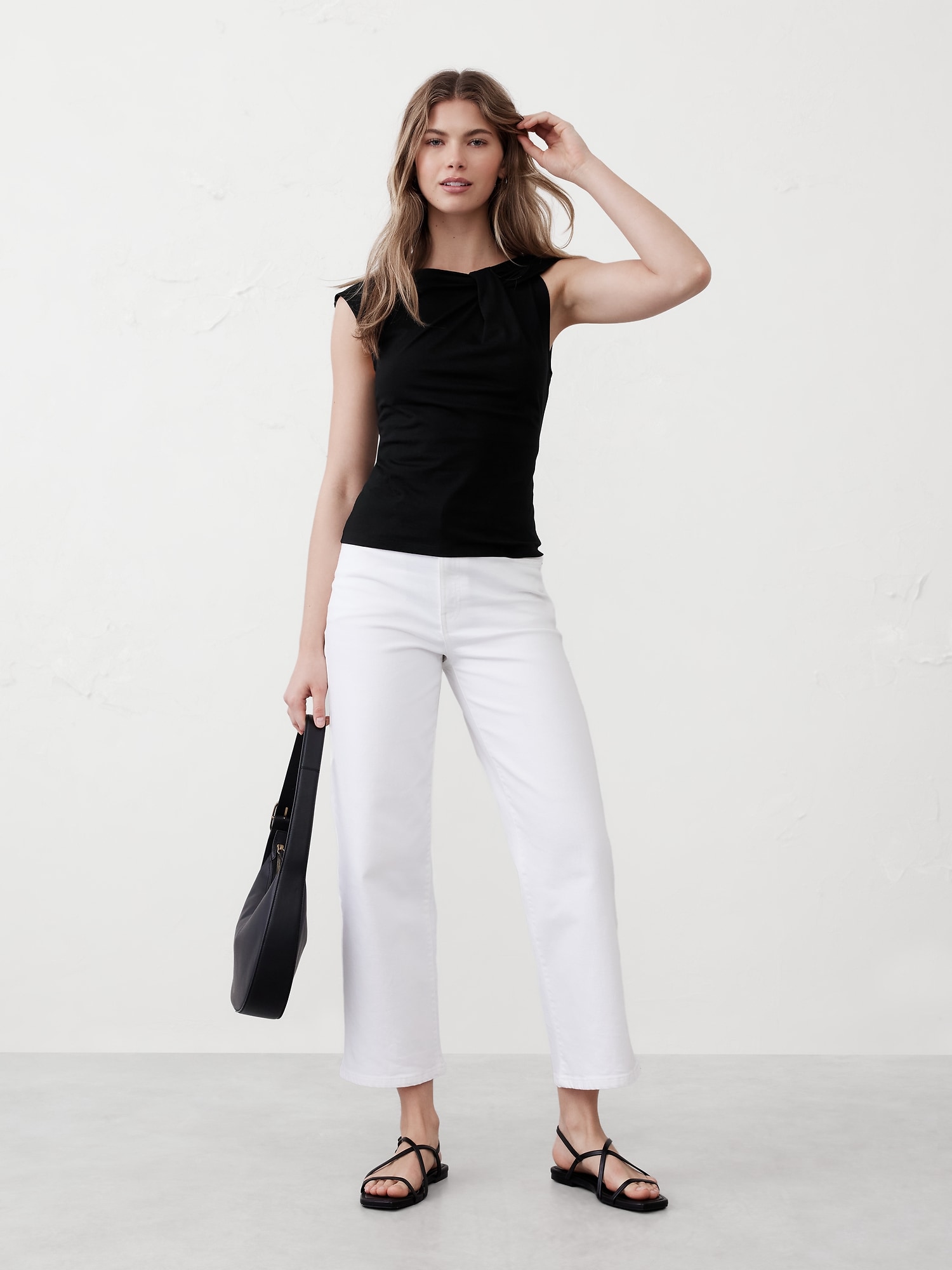 Premium Cotton Twist Shoulder Top