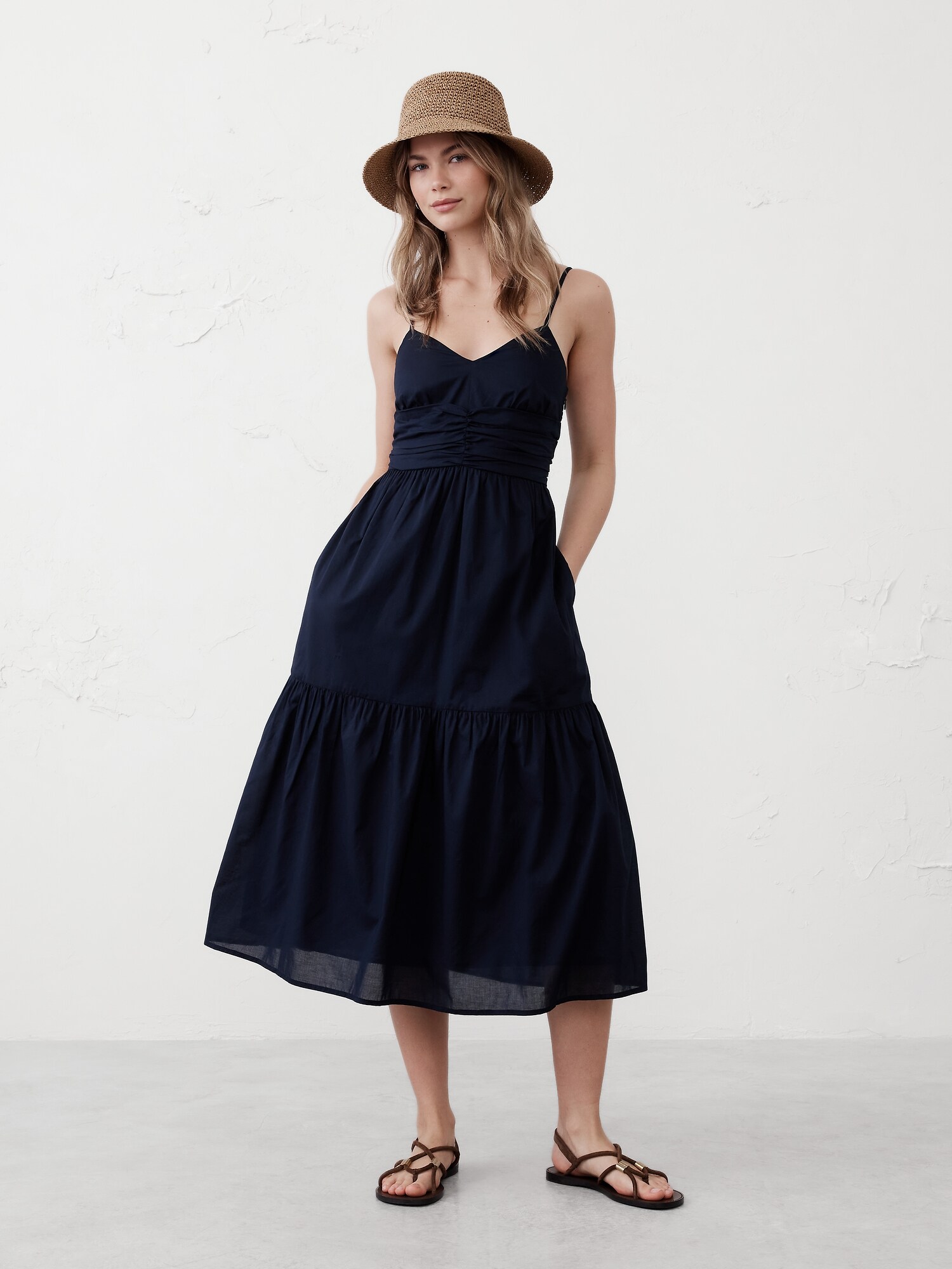 Strappy Voile Midi Dress