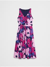 Poplin Shirred Midi Dress