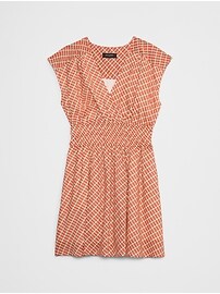 Voile Shirred-Waist Mini Dress