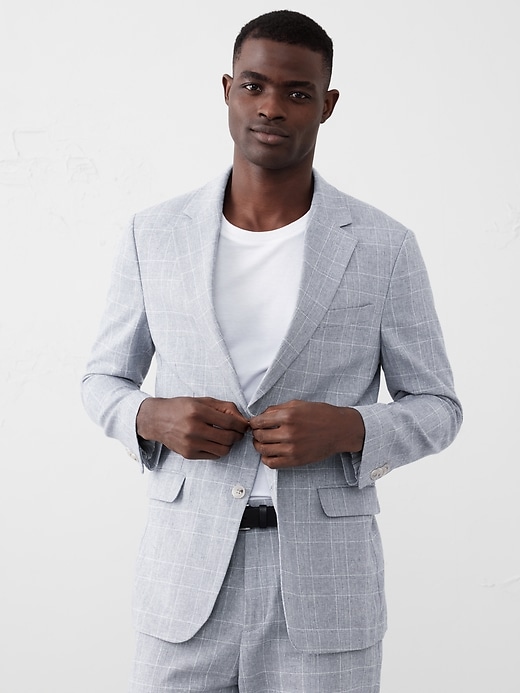 Tailored-Fit Linen-Blend Twill Jacket