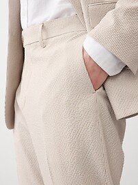 Tailored-Fit Khaki Seersucker Suit Trouser