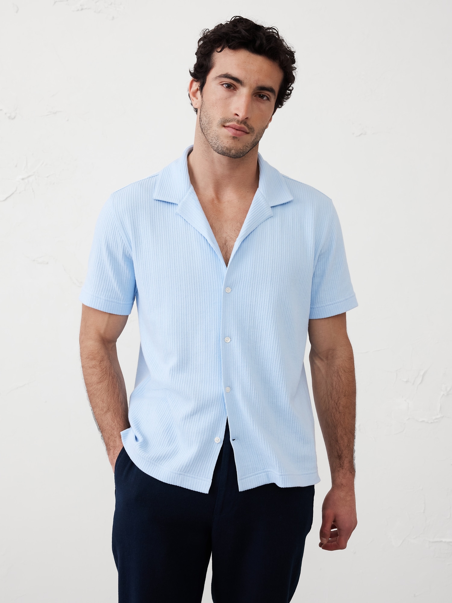 Crinkle Ribbed Polo