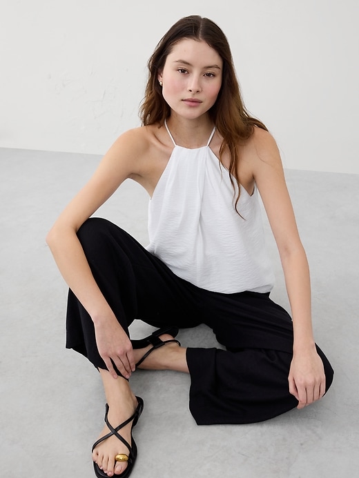Cut-In Pleated Halter Top | Banana Republic Factory