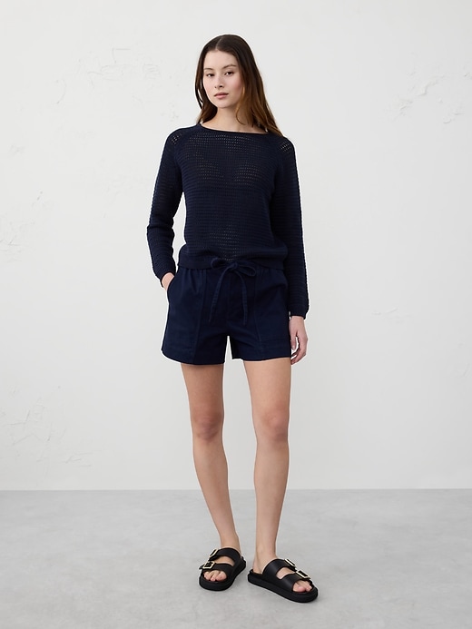 Open Stitch Striped Sweater