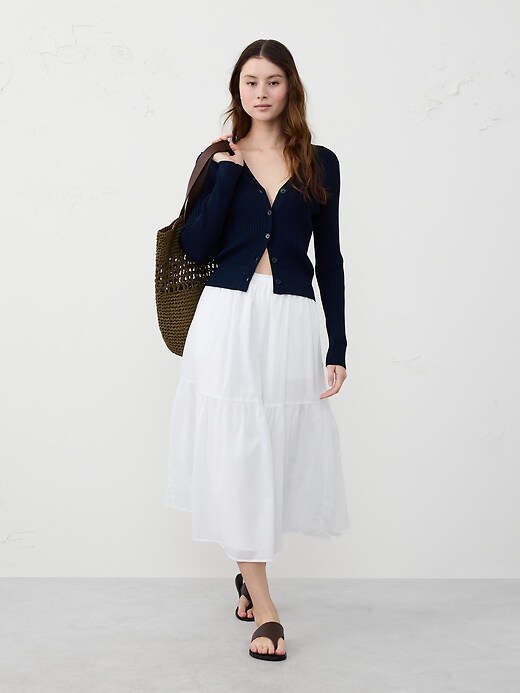 Voile Tiered Midi Skirt
