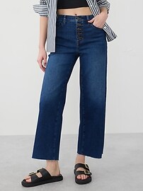 High-Rise Wide-Leg Cropped Jean