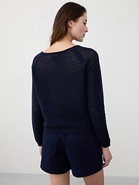 Open Stitch Striped Sweater