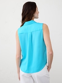 Silky Collared Top