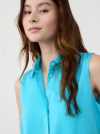 Silky Collared Top