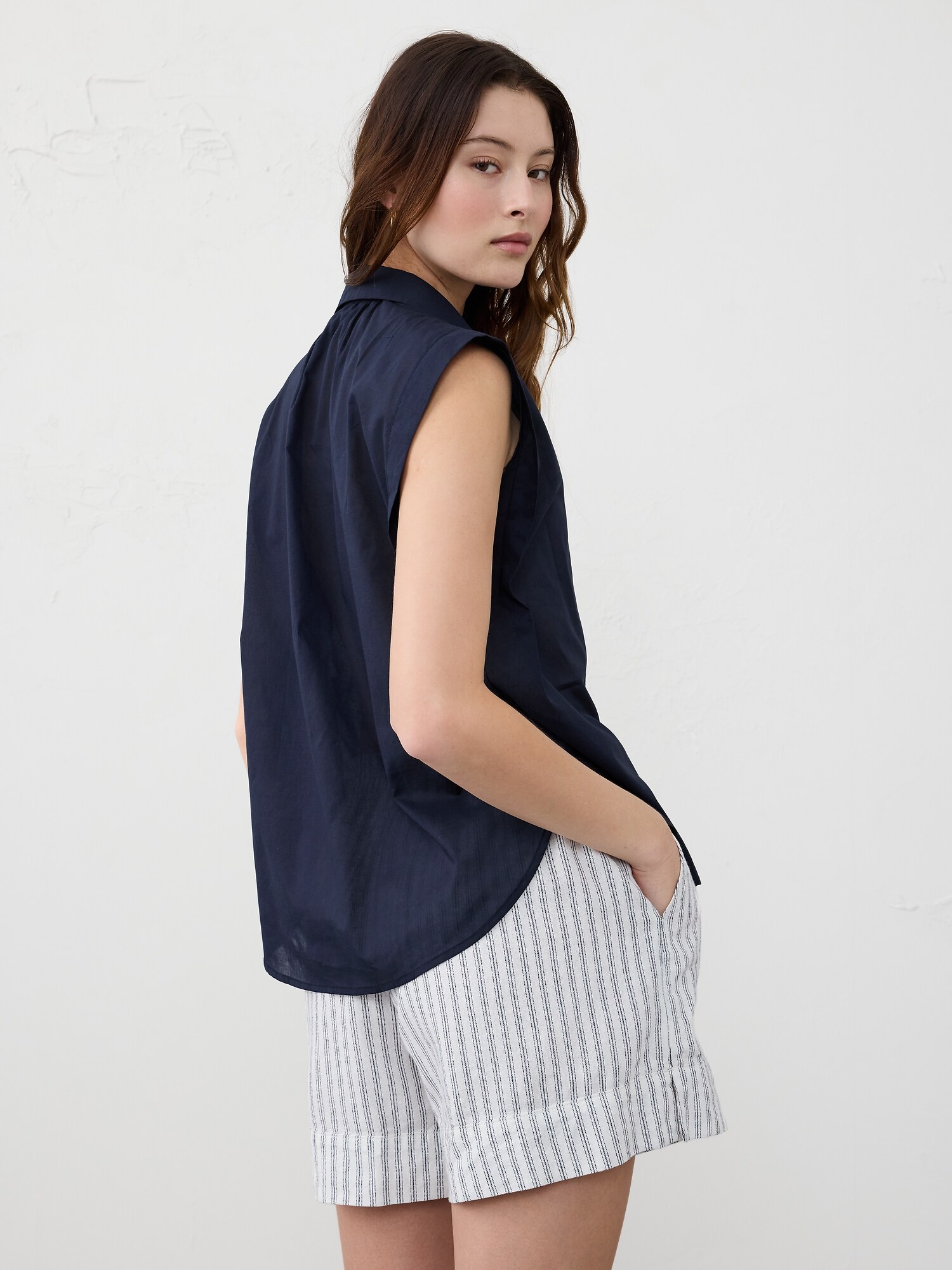 Soft Gathered Voile Shirt