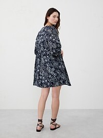 Puff-Sleeve Peplum Mini Shift