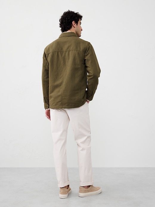 REPUBLIC オリーブ ジャケット NS Linen-Blend Field Jacket | Banana Republic Factory