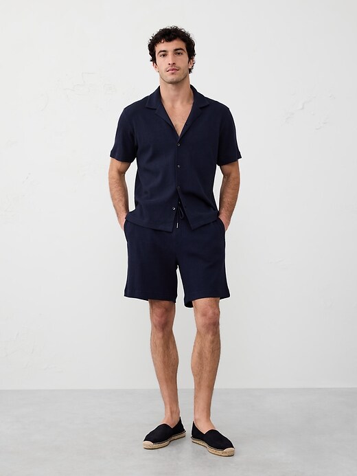 Crinkle Ribbed Polo