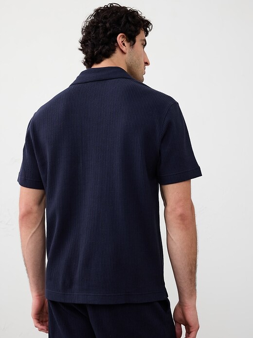 Crinkle Ribbed Polo