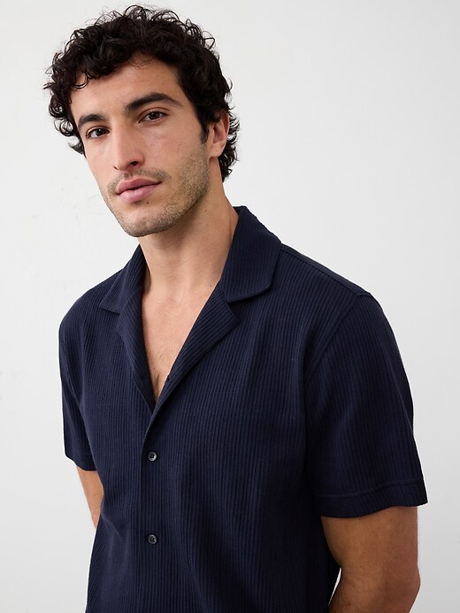 Crinkle Ribbed Polo