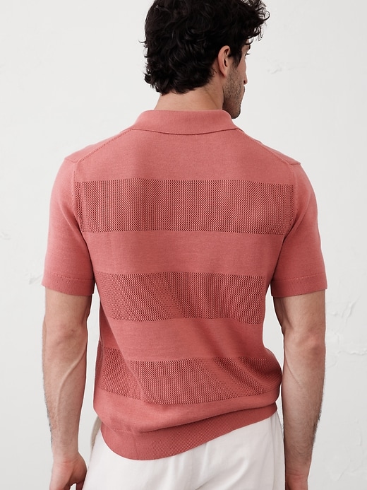 Mesh Striped Polo