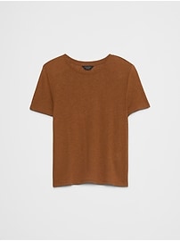 Linen-Blend Crew-Neck Top