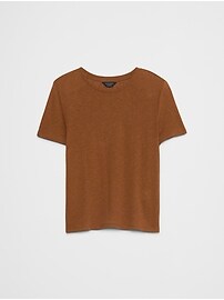 Linen-Blend Crew-Neck Top