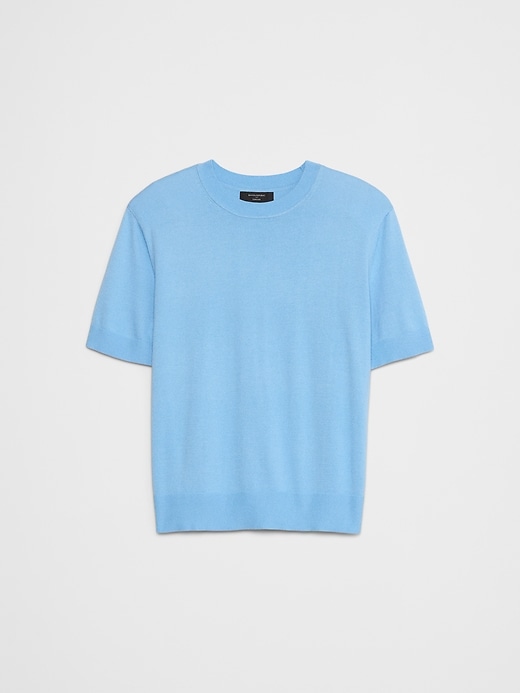 ◆SATUR◆ Fez cable collar half knit shirt sky blue SA242MKC Surenow Men's Quarter-Zip Sweater Cable Knit Crew Neck