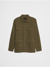 Linen-Blend Field Jacket