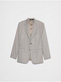 Tailored-Fit Textured Taupe Suit Jacket