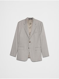 Tailored-Fit Textured Taupe Suit Jacket
