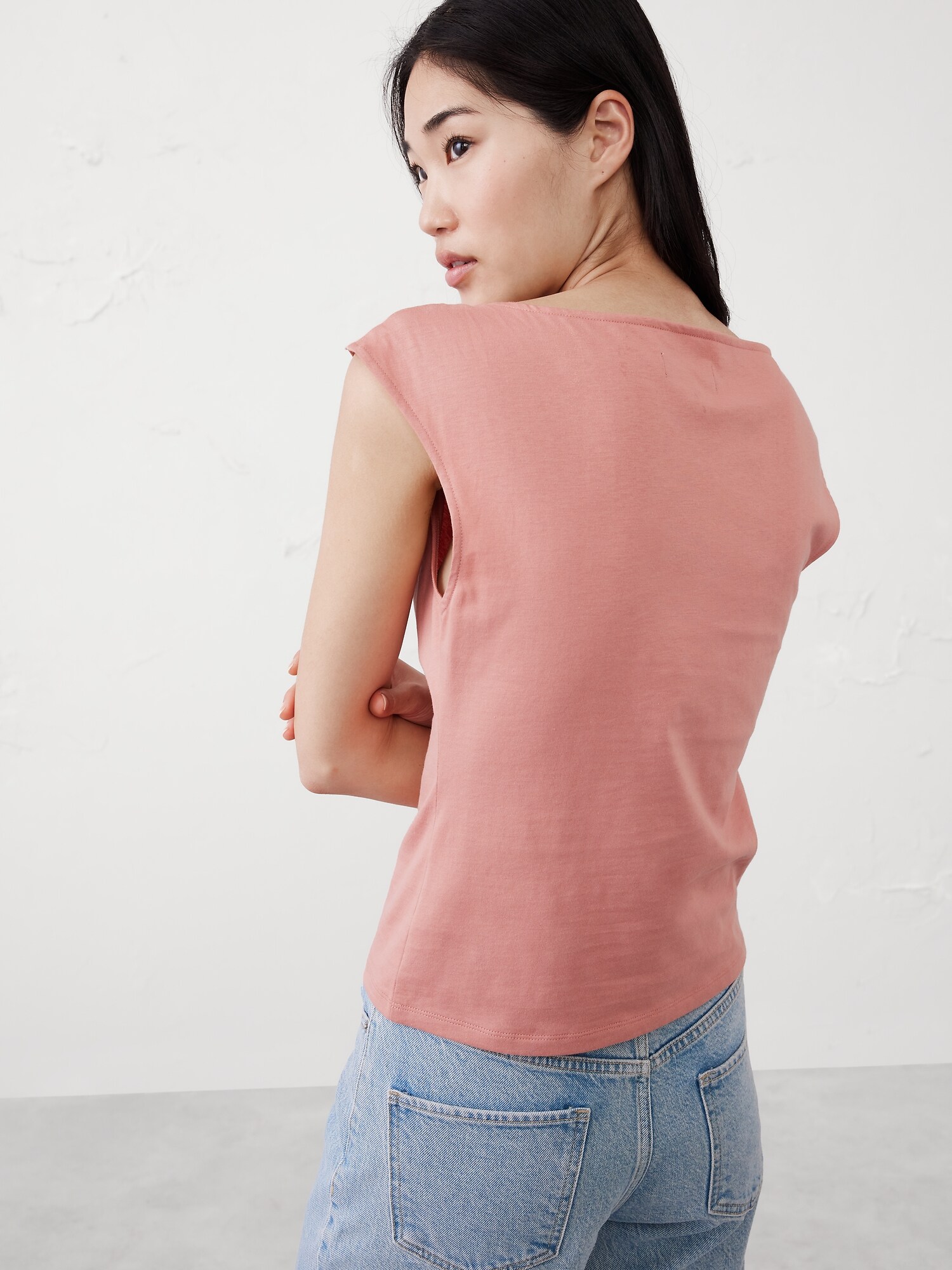 Premium Cotton Twist Shoulder Top