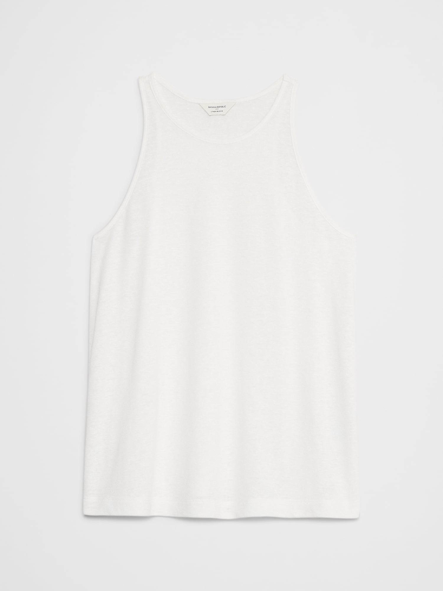 Linen-Blend Racer-Back Tank