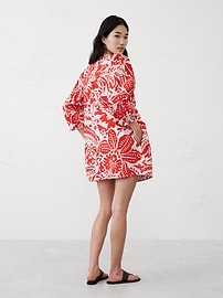 Puff-Sleeve Mini Dress