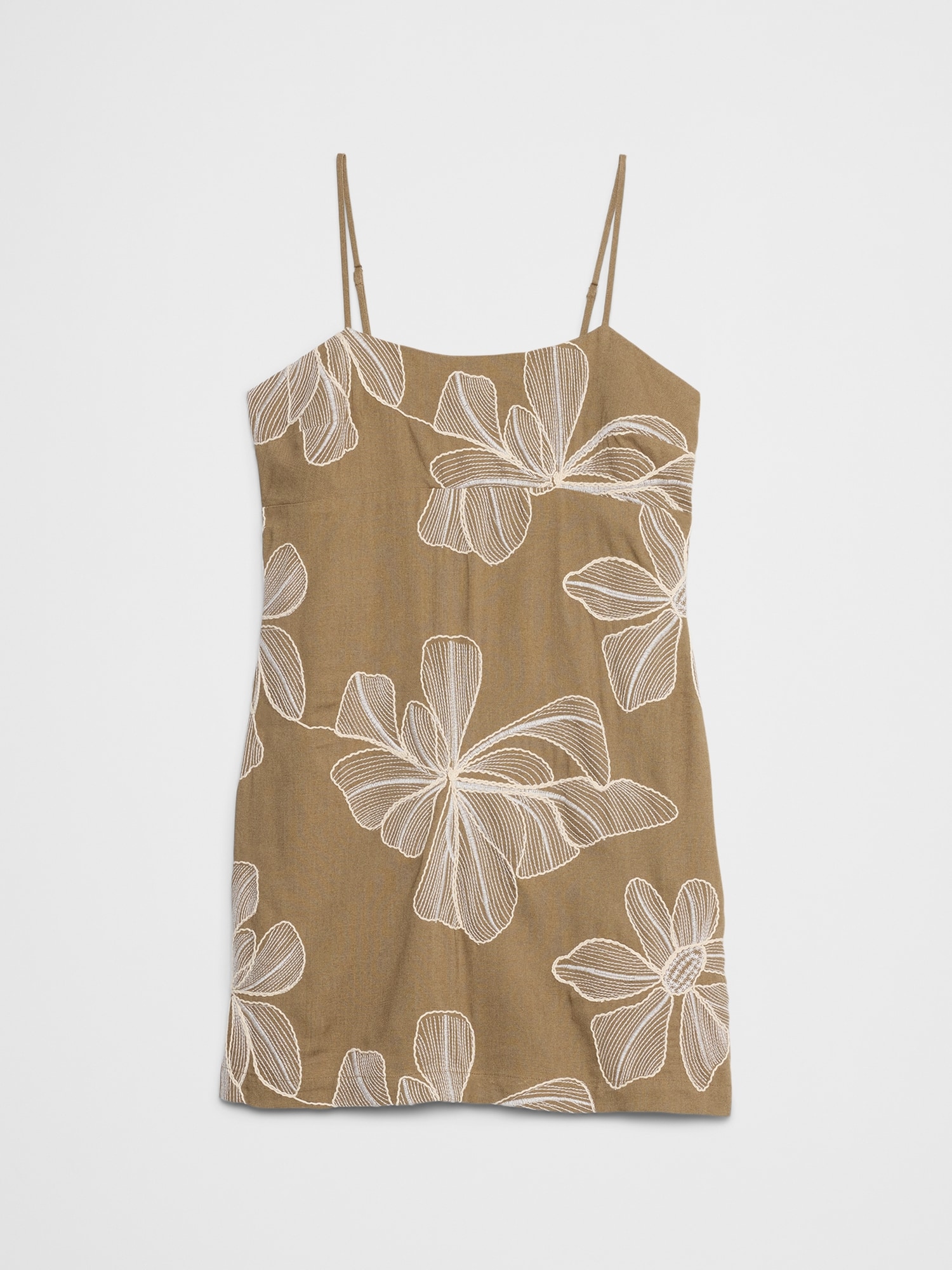 Strappy Embroidered Mini Dress