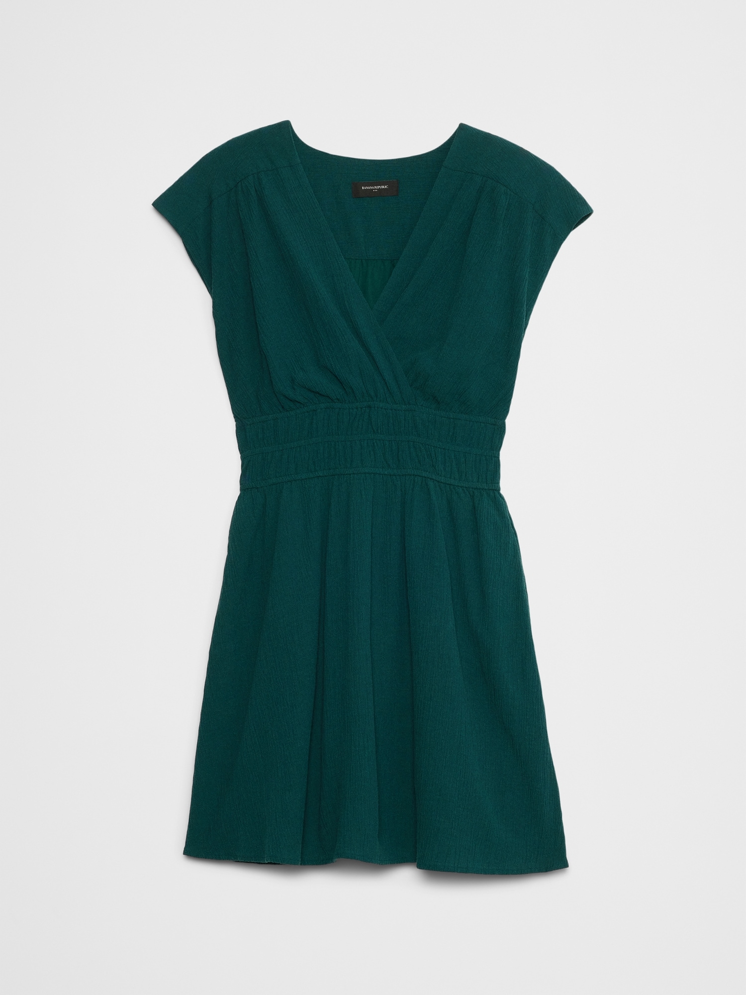 Voile Shirred-Waist Mini Dress