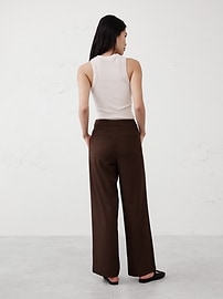 High-Rise Wide-Leg Pleated Pant
