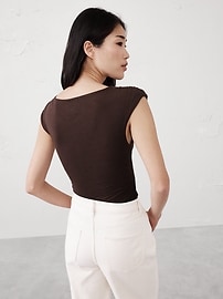 Crossover Front Shirred Top | Banana Republic Factory
