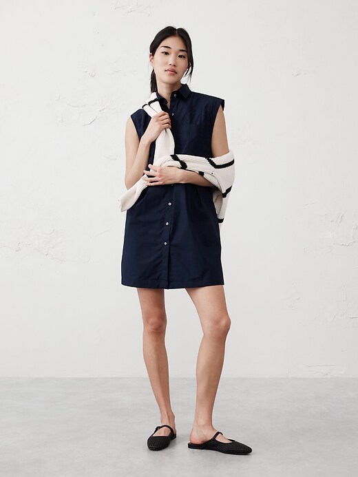 Poplin Utility Mini Shirtdress