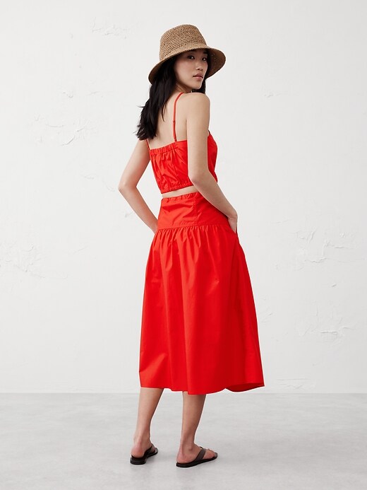 Strappy Bubble-Hem Cropped Top