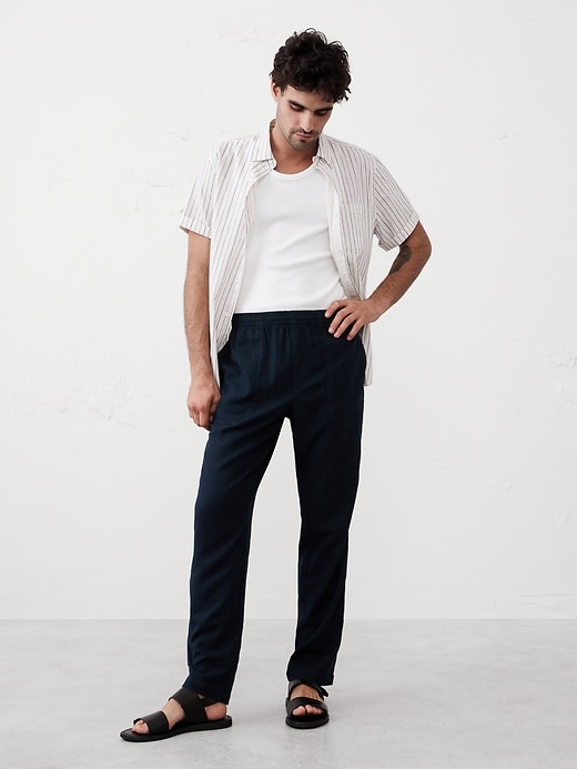 パンツ 00s Banana Republic navy linen slacks Linen-Blend Pull-On Pant | Banana Republic Factory